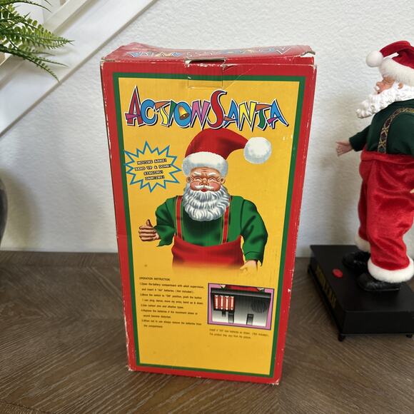Action Santa Vintage Animated Moves Sings Bends Dancing Battery Operated Figure - Picture 12 of 14